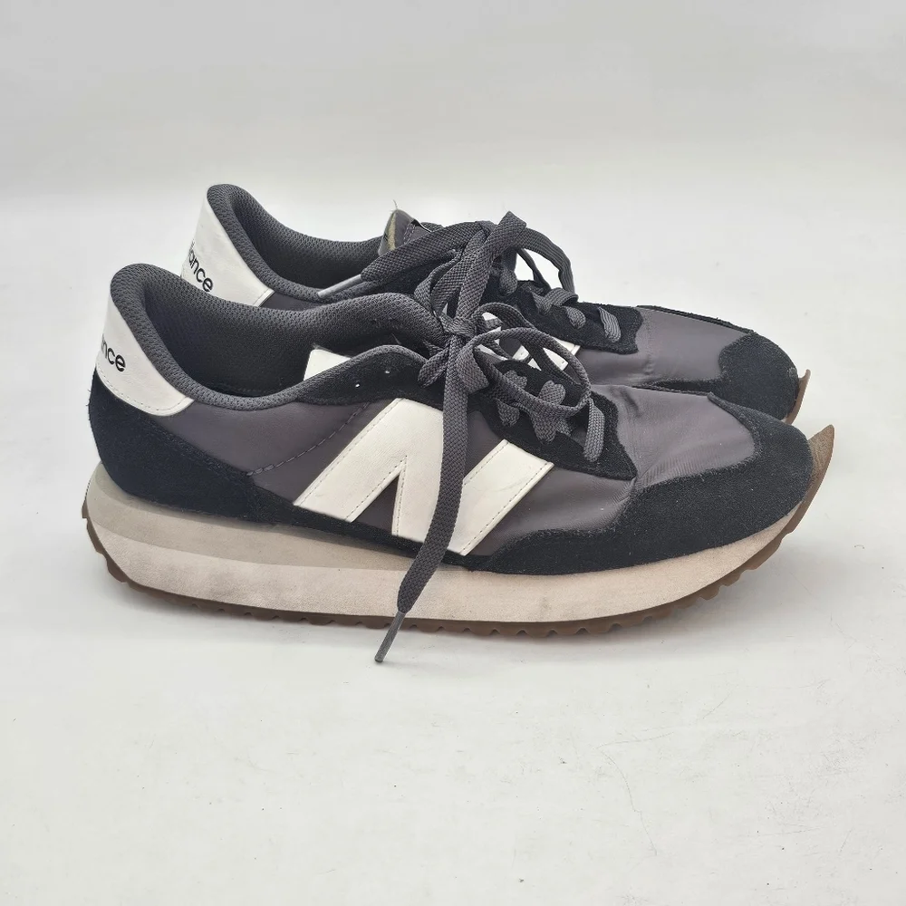 New Balance 237 Black Grey Gum Sneakers Men’s 8.5 Retro Casual Athletic